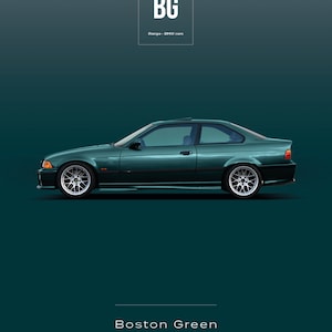 World Paint Colours - BMW M3 E36 - Boston Green - All Sizes! Poster ...