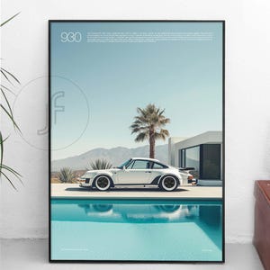 Impresión de Porsche 911, póster minimalista de Porsche, póster de automóvil, regalo para fanáticos de Porsche, decoración de pared minimalista, obra de arte automotriz, regalo para fanáticos del motor, automóvil alemán
