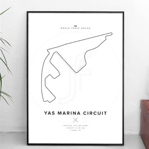 Yas Marina Circuit - WORLD TRACK SERIES - All sizes! - racing poster / work / wall art / gift / art / f1 / decor / christmas / gift for him