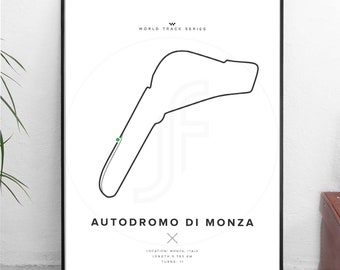 Monza Italy - WORLD TRACK SERIES - All sizes! - digital poster / work / wall art / gift / art / racing / f1 / formule1 / circuit / christmas