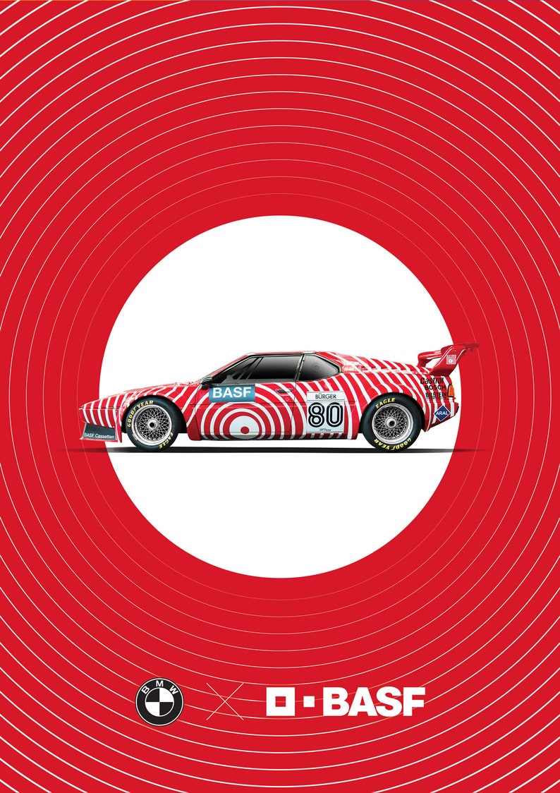 LIVERIES Series prints A4A3A2A1 digital work wall art car gift bmw gift racing basf race racing m1 procar BMW x BASF