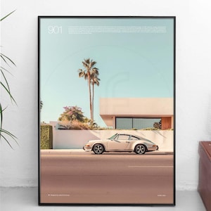 Stampa Porsche 911, Poster Porsche minimale, Poster per auto, Regalo fan Porsche, Decorazione murale minimale, Opere d'arte automobilistica, Regalo Petrolhead, Auto tedesca