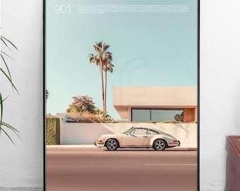 Porsche 911 Print, Minimal Porsche Poster, Car Poster, Porsche Fan Gift, Minimal Wall Decor, Automotive Artwork, Petrolhead Gift, German Car