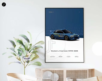 スバル インプレッサ WRX 22B ポスター - A4～B1サイズ！ラリーアート