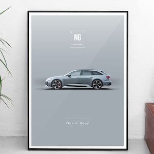 World Paint Colours - Audi RS6 - Grigio Nardò - Tutte le taglie! poster / decorazioni murali / arte / colori / auto / minimal / automotive / racing / grigio