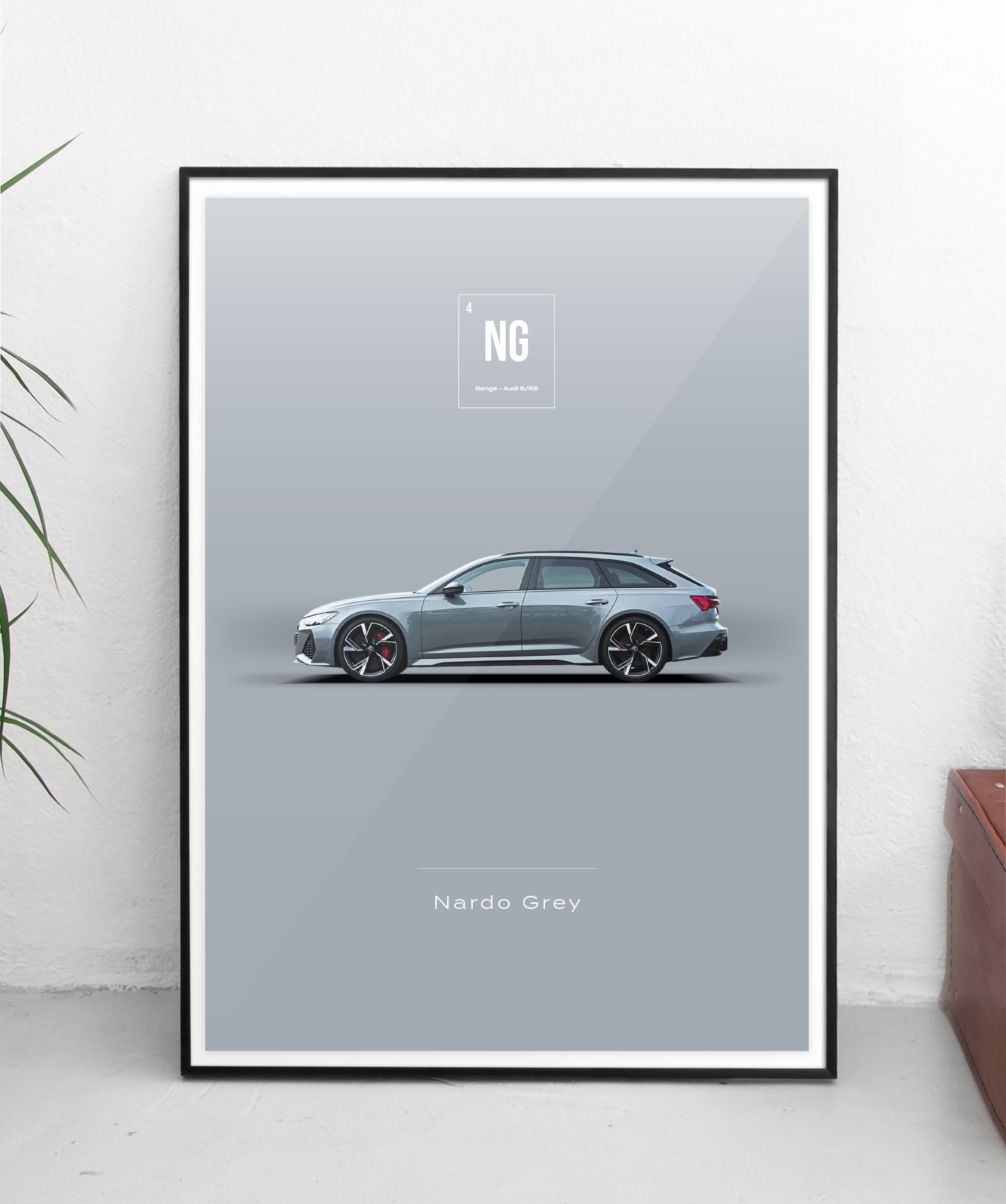 World Paint Colours - Audi RS6 - Nardo Gray - ¡Todos los tamaños! póster / decoración de paredes / arte / colores / coche / minimalista / automoción / carreras / gris