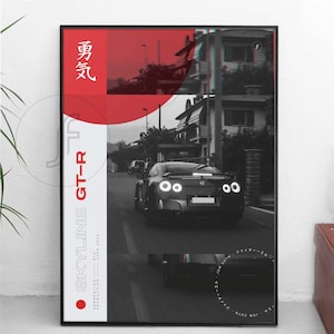 JDM Nissan GT-R - All size A4-B1! jdm poster / wangan / japan / import car / japanese / cars / petrolhead / racing / street race / skyline