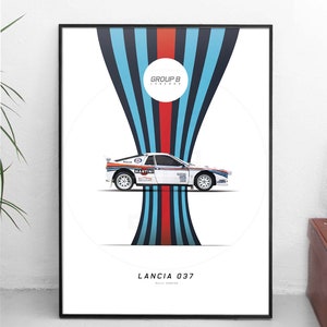 Lancia 037 - GROUP B Legends - prints A4/A3/A2/A1 - digital poster / work / wall art / gift / racing / group b / rally / wrc / classic