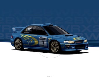 Subaru Impreza WRX 22B Poster - All Sizes A4-B1! Rally Artwork