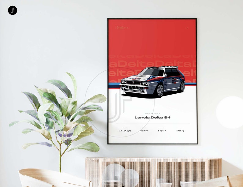 Lancia Delta S4 (group B) Poster - All Size A4-B1! Rally Artwork, Wrc ...