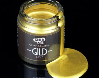 Gold Acrylic Gilding Enamel: Guild Lane Furniture Glass Ceramic Art Paint (30ml)