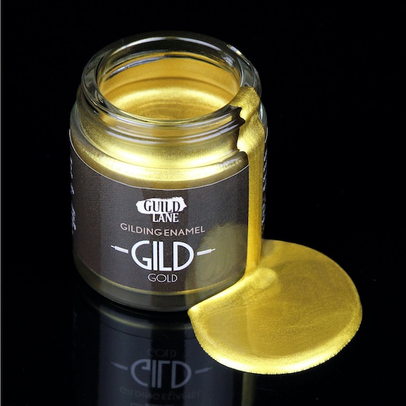 Gold Acrylic Gilding Enamel: Guild Lane Furniture Glass Ceramic Art Paint (30ml)