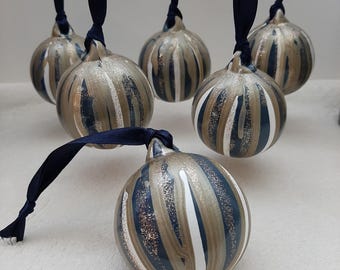 Personalised Christmas Baubles – Bespoke Hand Painted Ceramic Decorations - set of 3, 6 or 12