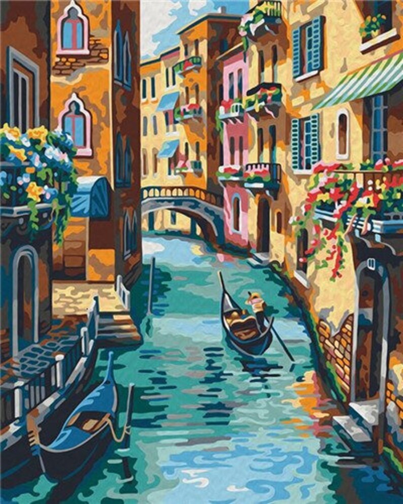 Paint By Number Kit Venice Streets Etsy