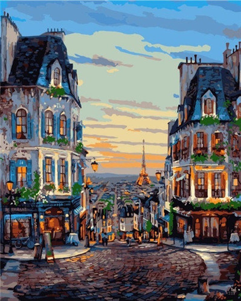 Paint by Number Kit Paris Sunset Etsy