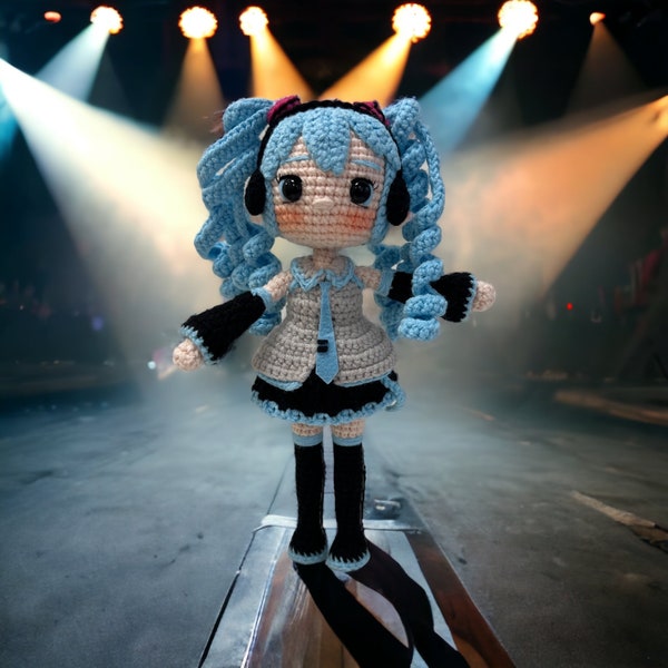 Amigurumi Hatsune Miku Crochet Doll - 18 cm