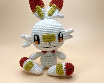 Handmade Crochet Amigurumi Scorbunny / Flambino - 25cm