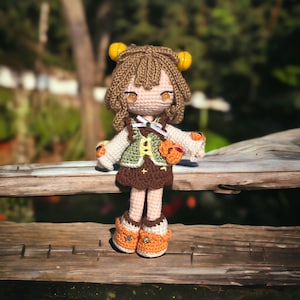 Yaoyao Häkelpuppe – 23 cm mit aufwendigen Details und Gelenken