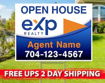 EXP Open House Directional Signs | 18in x 24in | 2 Sided | Add Your Text | Digital Option | FREE SHIPPING