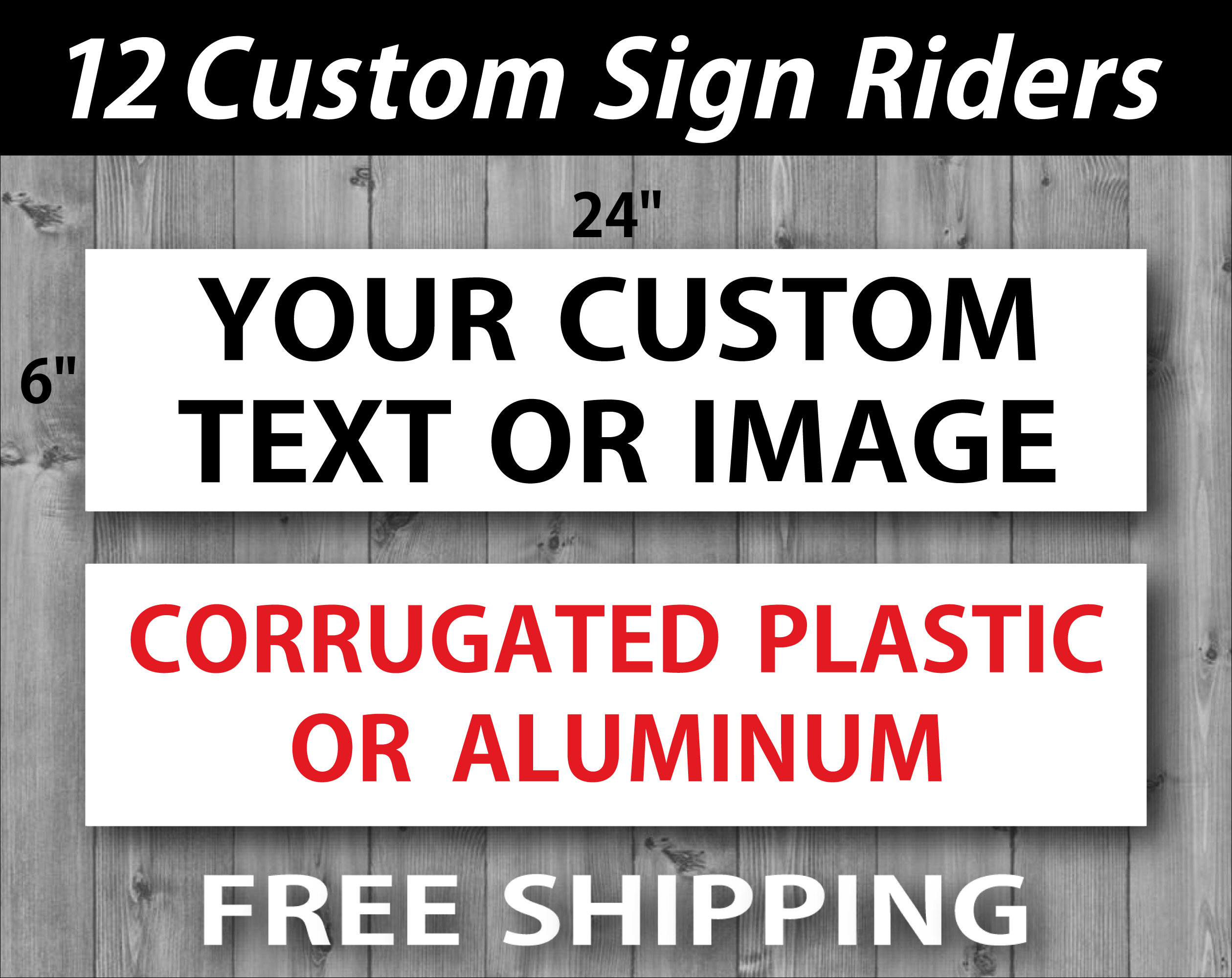 12 Custom Real Estate Sign Riders 2 Sided Corrugated Etsy