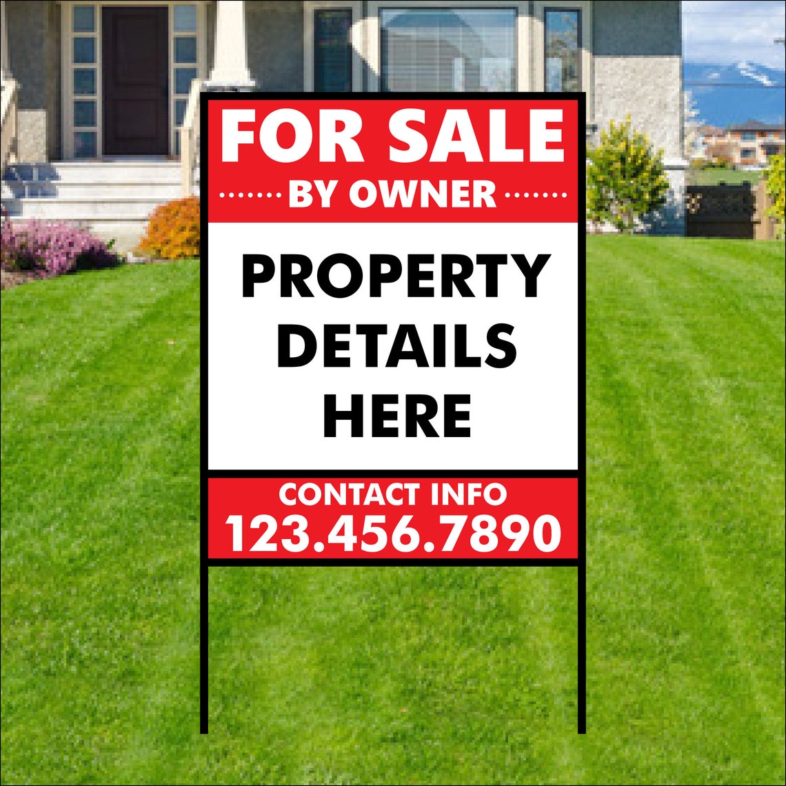 Real Estate Sign & Frame 24 x 24 Sign with Etsy