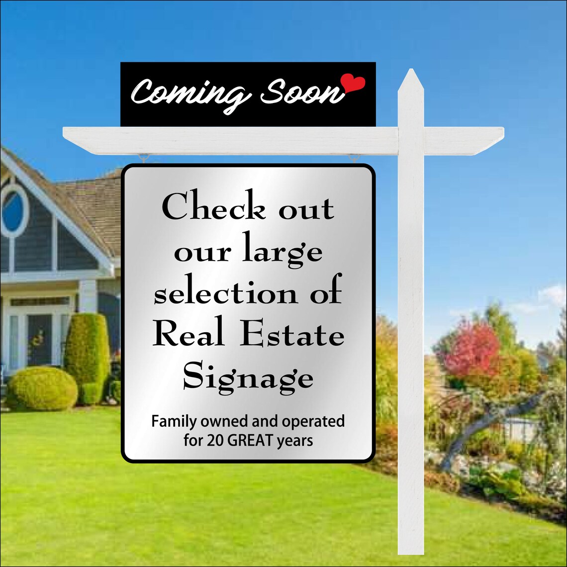 6 x 24 Coming Soon Real Estate Sign Riders Buy 1 Etsy