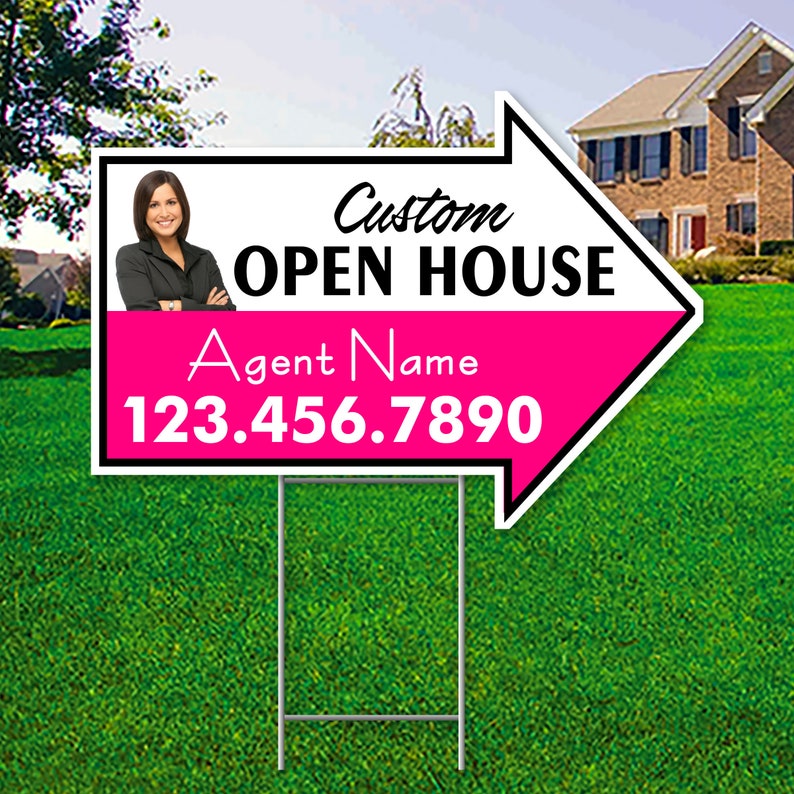 Custom Open House Arrow Signs 17 X 23 Printed 2 Etsy