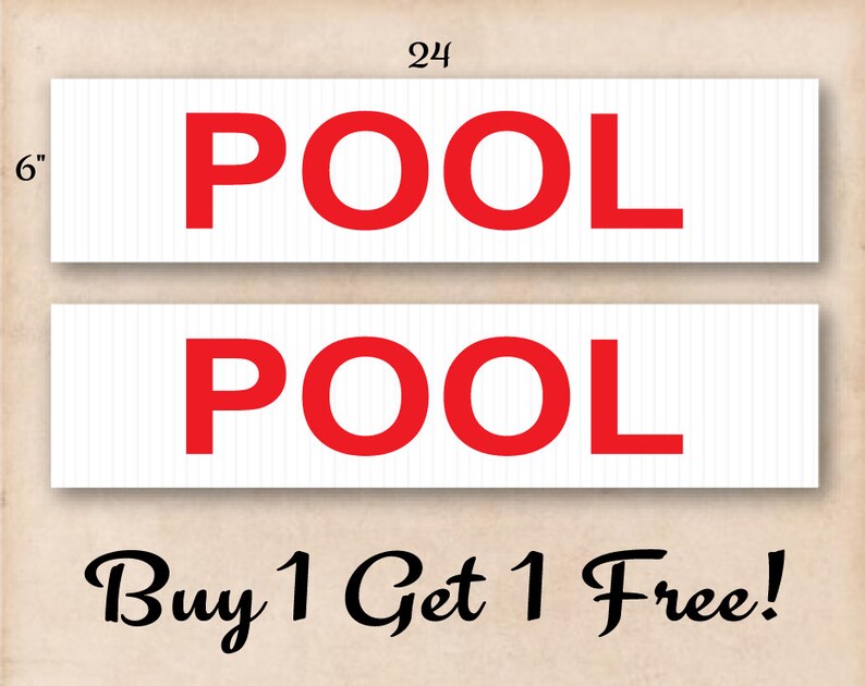 6 x 24 Pool Real Estate Sign Riders Buy 1 Get 1 Etsy