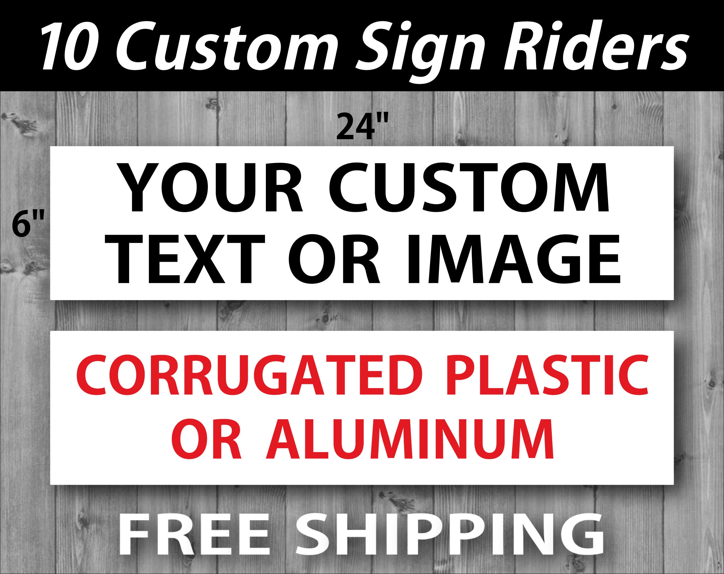 10 Custom Real Estate Sign Riders 2 Sided Corrugated Etsy