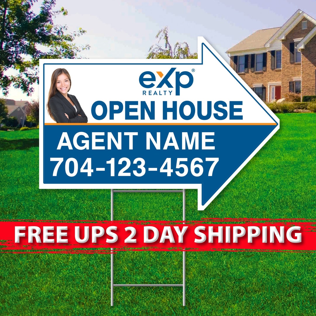 Exp Realty Open House Arrow Signs 17in X 23in 2 Sided Add Your Text