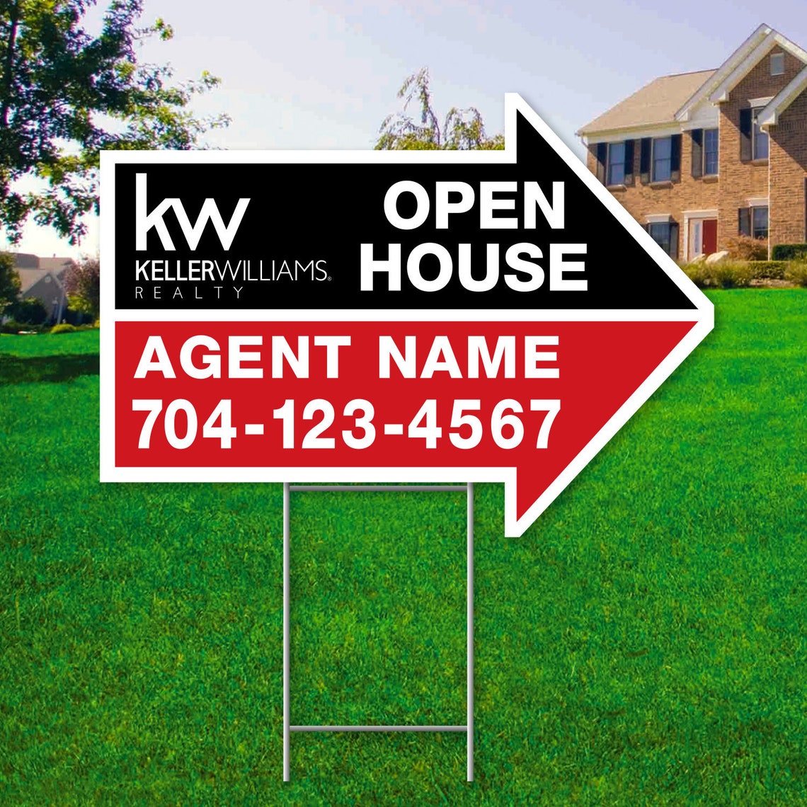 Keller Williams Open House Arrow Signs 17 x 23 Etsy
