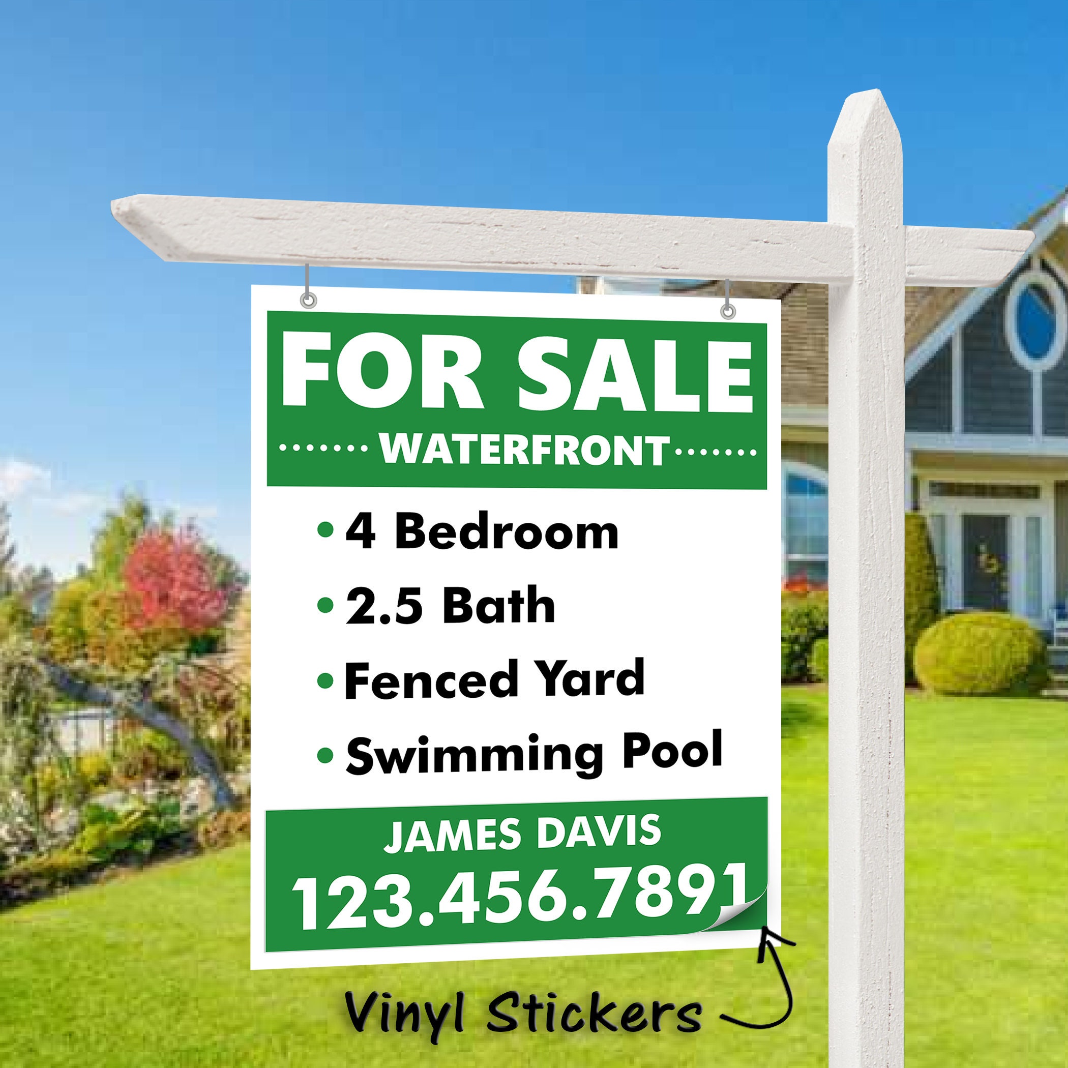 Property Sign Stickers Real Estate Sign Rider Stickers and Decals, Die Cut Stickers, FAST FREE ...