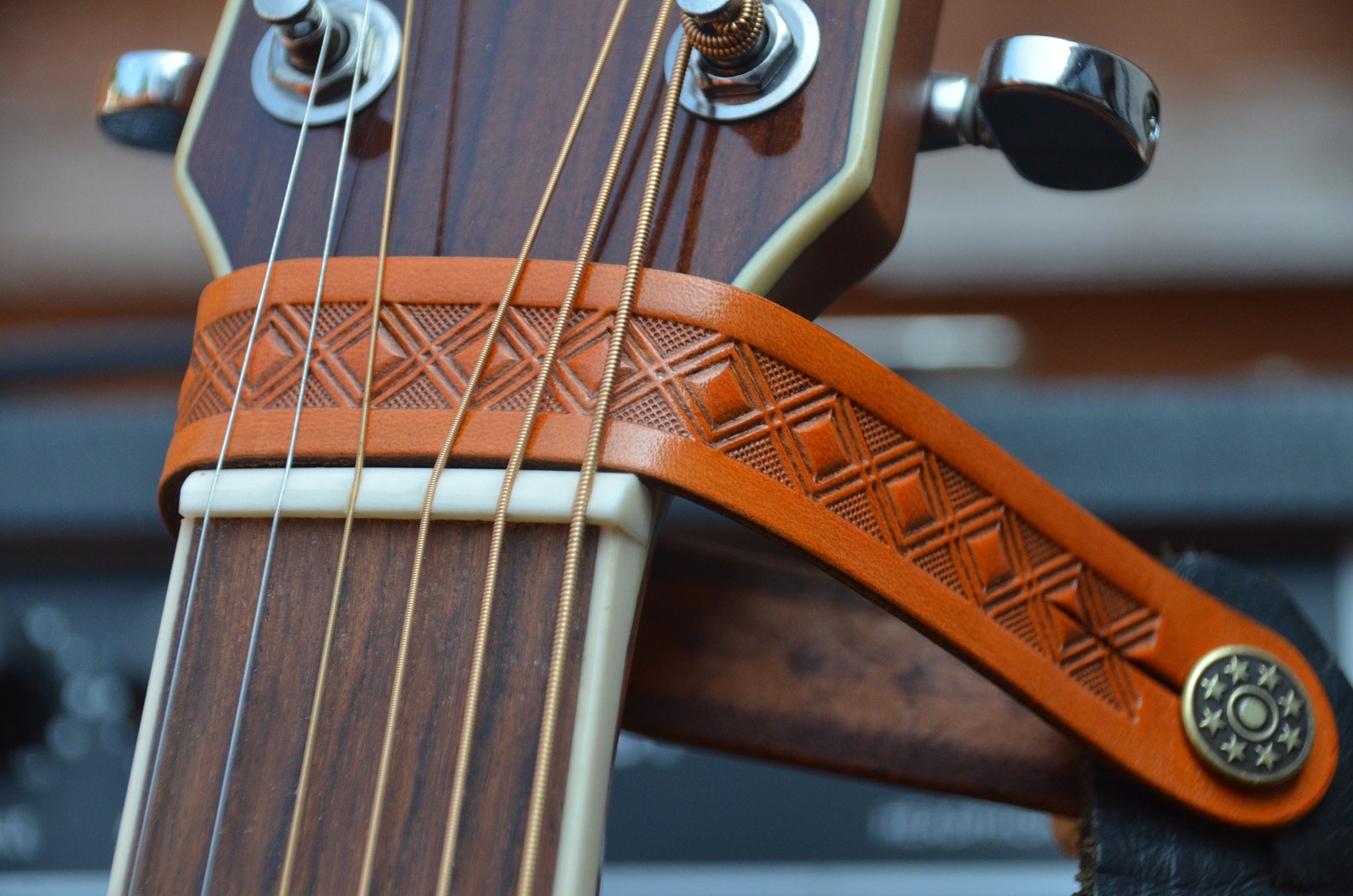 Leather Guitar Headstock Strap Etsy Hong Kong
