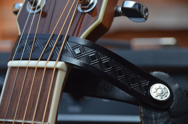 Leather Guitar Headstock Strap Etsy UK