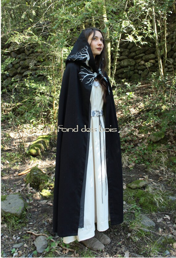 Cape longue femme brod e de motif arbre Etsy France