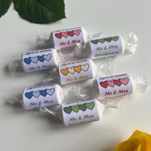 Personalised Love Heart Sweets Wedding Favours Mini Love Hearts Wedding Favours for Guests Table Favours Love is sweet Party favours
