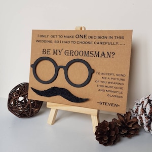 Groomsmen proposal card,Best man proposal card,Mustaches proposal card,Funny Groomsman proposal card, will you be my Groomsman/best man card image 1