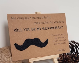 Groomsmen proposal card,Best man proposal card,Mustaches proposal card,Funny Groomsman proposal card, will you be my Groomsman/best man card