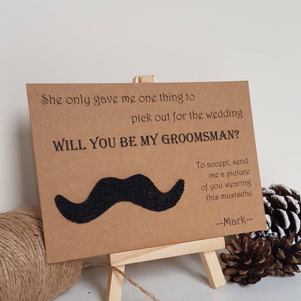 Groomsmen proposal card,Best man proposal card,Mustaches proposal card,Funny Groomsman proposal card, will you be my Groomsman/best man card