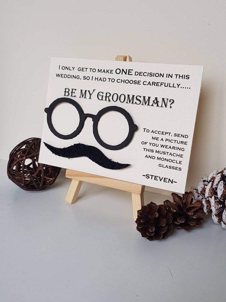 Groomsmen proposal card,Best man proposal card,Mustaches proposal card,Funny Groomsman proposal card, will you be my Groomsman/best man card image 6