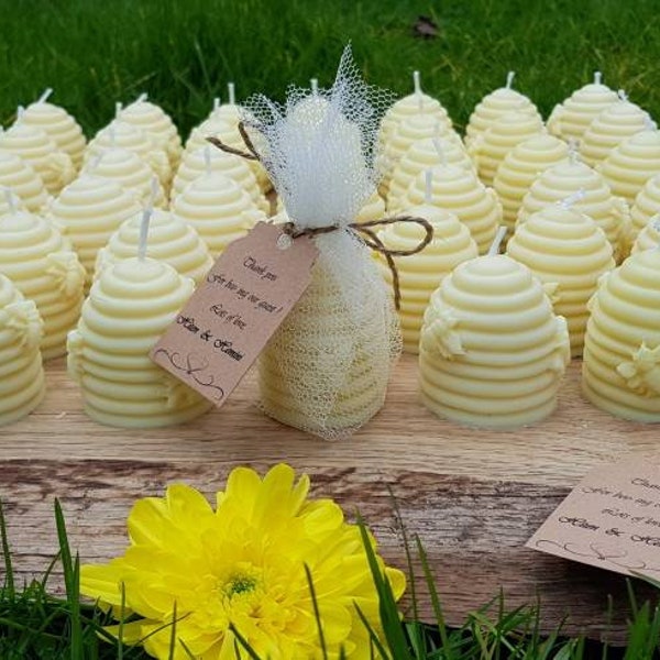 Cadeaux de mariage/bougies de mariage/ dragées personnalisées/bougies d'agrément rustiques/ dragées faites pour les abeilles/ dragées de mariage pour les invités