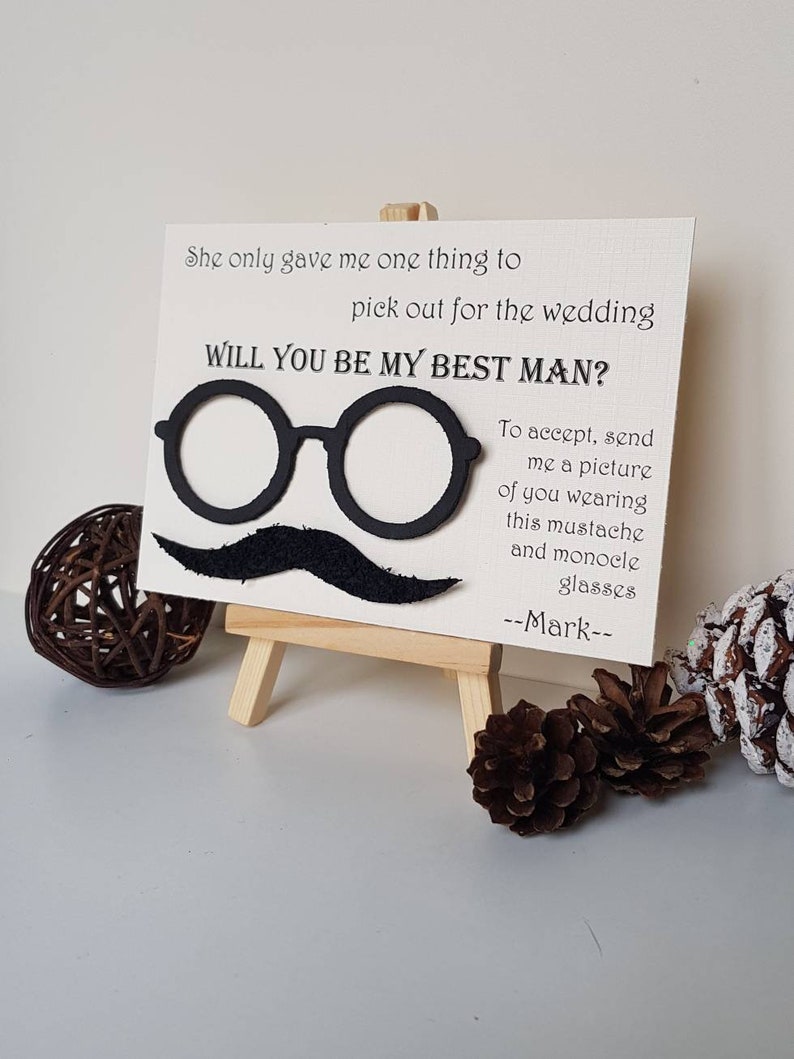 Groomsmen proposal card,Best man proposal card,Mustaches proposal card,Funny Groomsman proposal card, will you be my Groomsman/best man card image 5