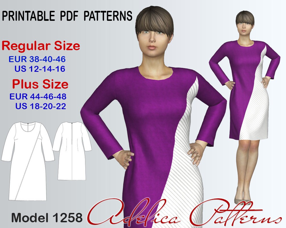 Asymmetric A-line Dress Sewing Pattern PDF Instant Download | Etsy