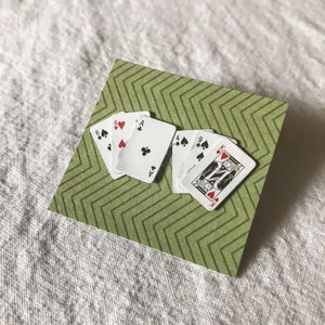 Card Earrings Poker Earrings Playing Card Studs for Women Card Clipon Earrings image 1