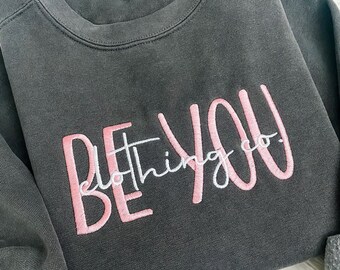 Custom Embroidered Comfort Colors Sweatshirt | Custom Embroidery | Business Name Embroidered Comfort Colors Sweatshirt