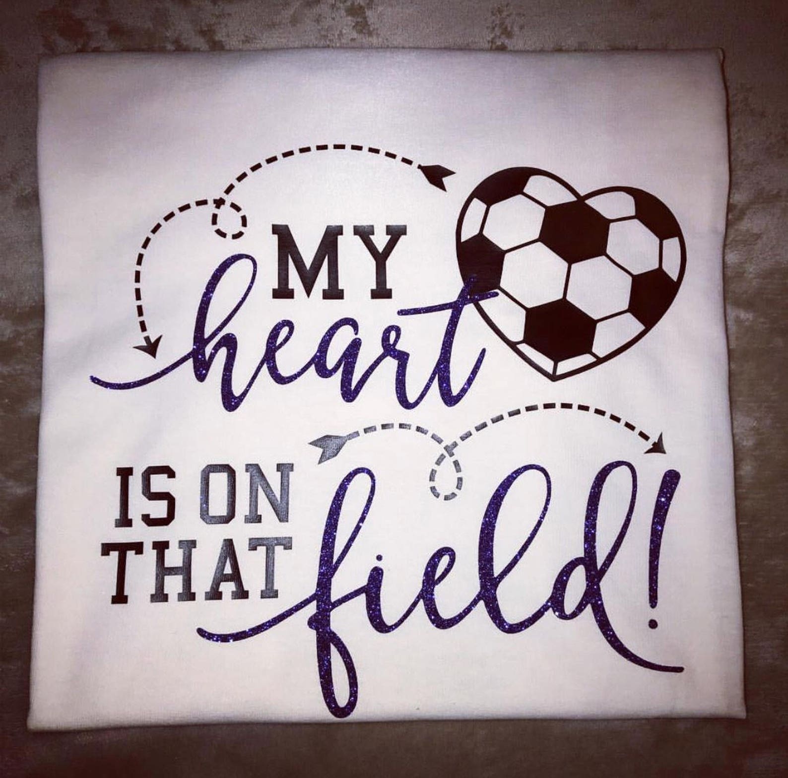 My Heart Is on That Soccer Field T Shirt Cute Mom Dad Shirt