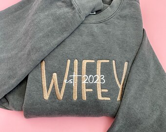 Bride Custom Embroidered Crewneck Sweatshirt | Future Wife | Future Bride | 2023 Bride