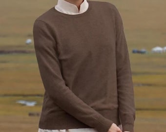 Hunleg Yak Wool Womens Classic Crew Neck Sweater
