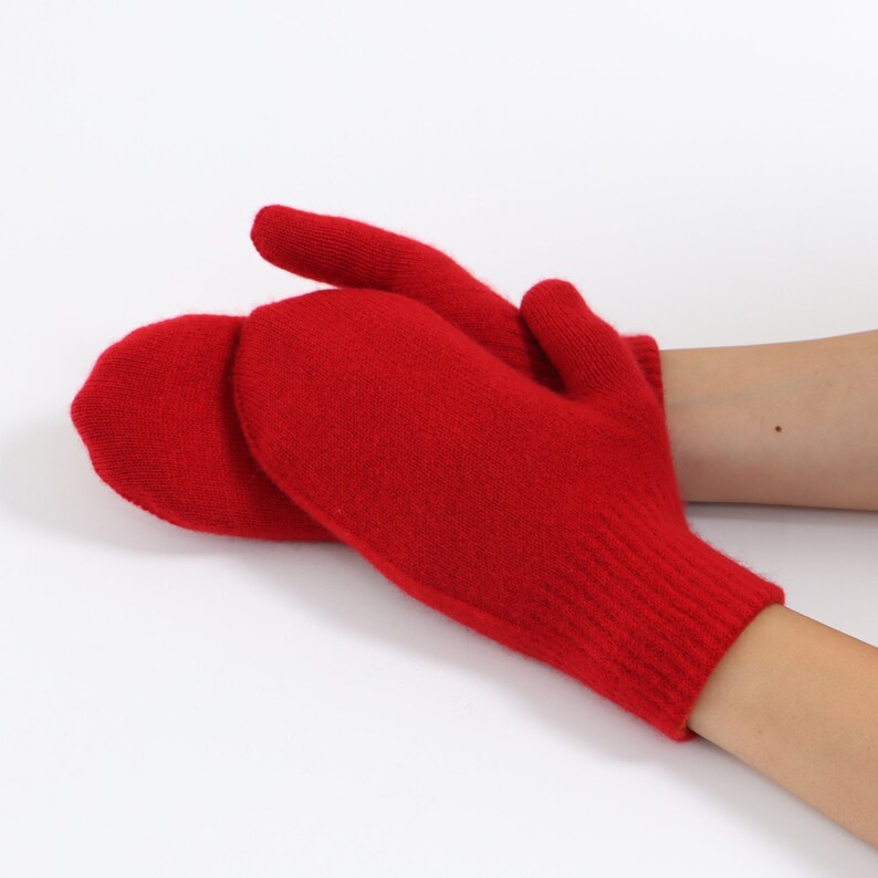 Season End Sale 100% Mongolian Natural Cashmere Mittens Double Layer Gloves for Womans Winter Glove Final Sale image 8