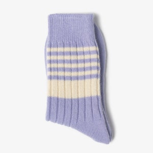 Pure Cashmere Womens Socks Natural Violet Cashmere Casual Socks Luxury Lounge Bed Socks image 2